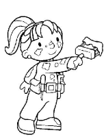 A coloring page of bob the builder